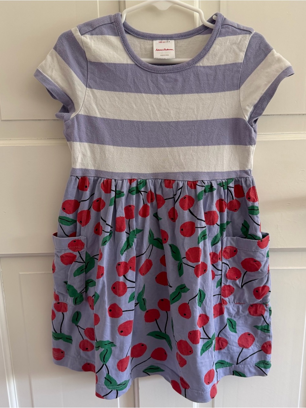Hanna Andersson Mixi Dress in Cherry Cheer Size 4T | 100cm